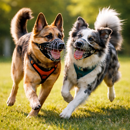 Zwei Hunde spielen